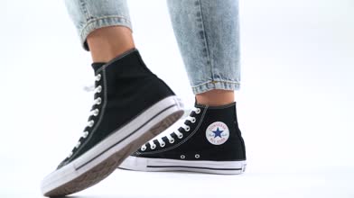 womens black and white converse high tops